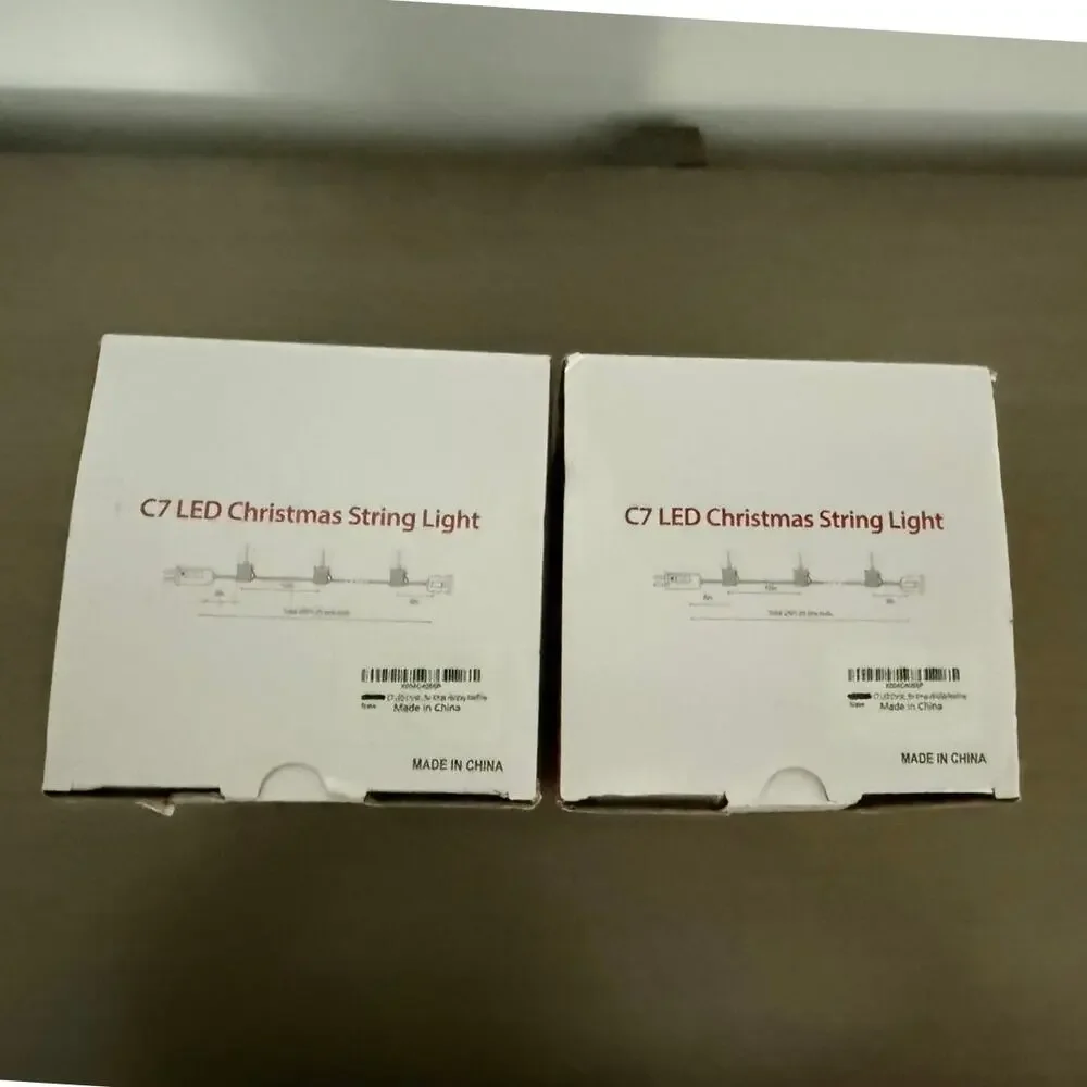 Versatile Frosted White C7 Indoor/Outdoor Lights 2 x 25ft Strands ttl 50ft NICE